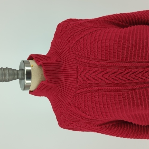 Banana Republic Chunky Turtleneck Sweater Red M fall cabincore preppy heritage - Picture 3 of 6
